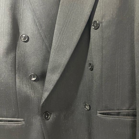 Classic Black Men's Double-Breasted Suit and pants - Picture 2 of 13